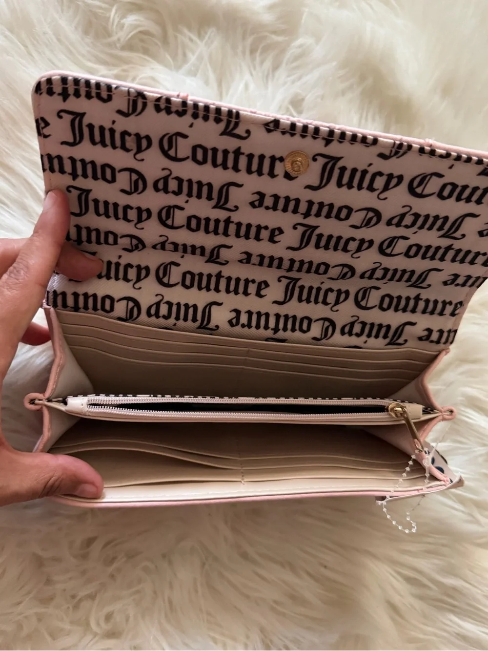 Juicy Couture Dusty Pink Wallet with Gold Hardware. NEW